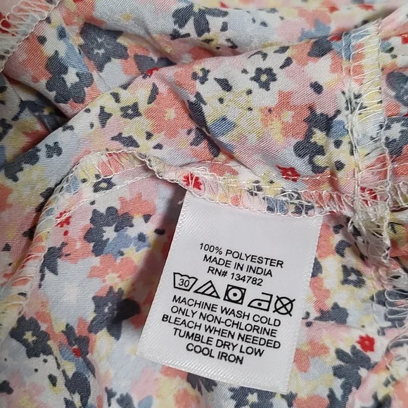 Ladies Blue/Pink Floral Dress with Flutter Sleeves Size 2x - Picture 8 of 11